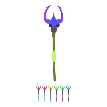 Spell trident magic vector cartoon graphic Stock Illustration