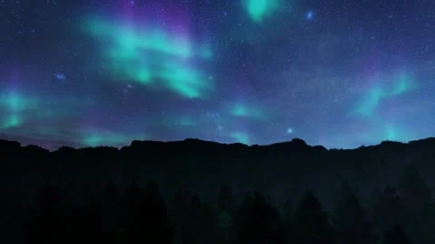Spellbinding visuals of the otherworldly Aurora Borealis against a backdrop of a Vídeos de archivo 334658877