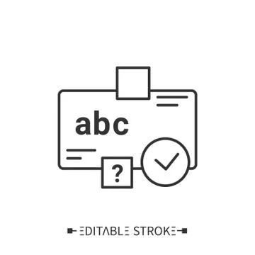 Spelling line icon. Editable vector illustration Stock Illustration