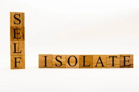 Spelling Self Isolate Foto stock