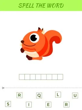 Spelling word scramble game template. Educational activity for children Stock Illustration