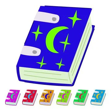 Spells fantasy book vector cartoon graphic Stock Illustration
