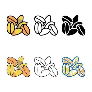 Spelt seed color icon vector range Stock Illustration