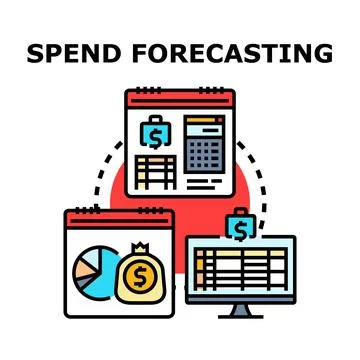 Spend forecasting expenses and budget planning Stock Illustration