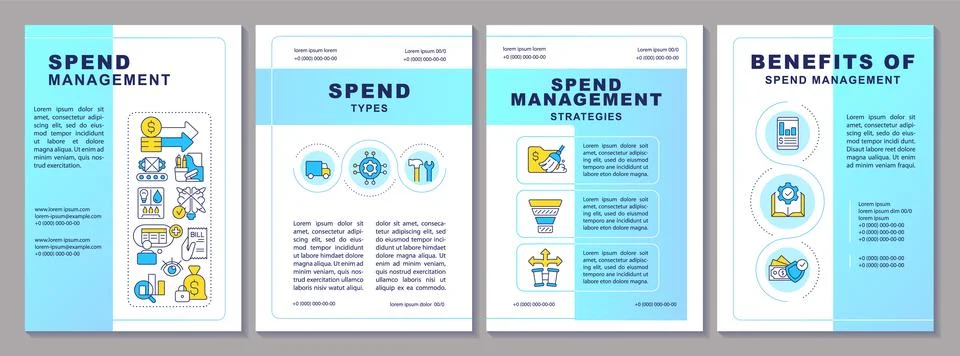 Spend management brochure template 스톡 일러스트