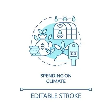 Spending on climate turquoise concept icon Stock-Illustration
