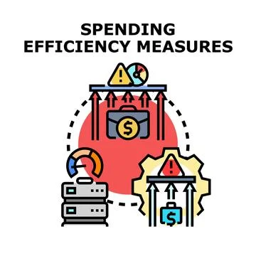 Spending efficiency measures improving cost optimization performance Stock Illustration