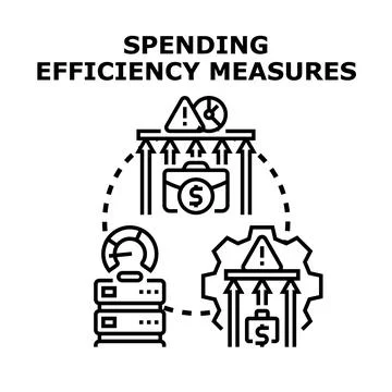 Spending efficiency measures improving cost optimization performance Stock Illustration