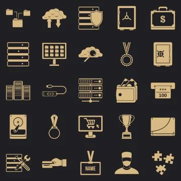 Spending icons set, simple style Illustrazione stock