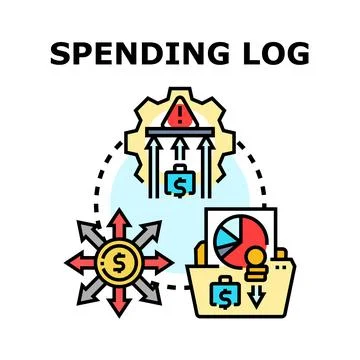 Spending log concept for financial record management Stock Illustration