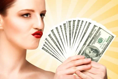 Spending money. Stock Photos