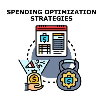Spending optimization strategies and financial planning concept Stock Illustration