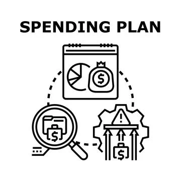 Spending plan concept icon vector allocating budget Stock Illustration