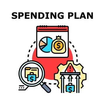 Spending plan concept icon vector allocating budget Stock Illustration