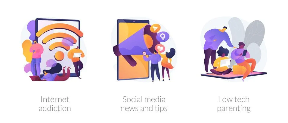Spending time online vector concept metaphor. Illustrazione stock