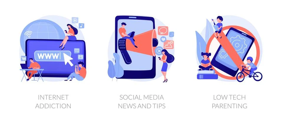 Spending time online vector concept metaphor. Illustrazione stock