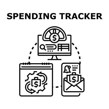 Spending tracker application for personal budget management Stock Illustration