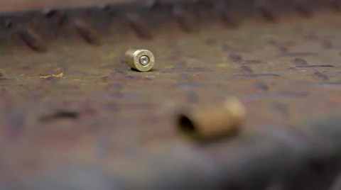 Spent bullet cases Stock Footage 23545881