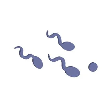 Sperm 3d icon vector symbol  Stock Illustration