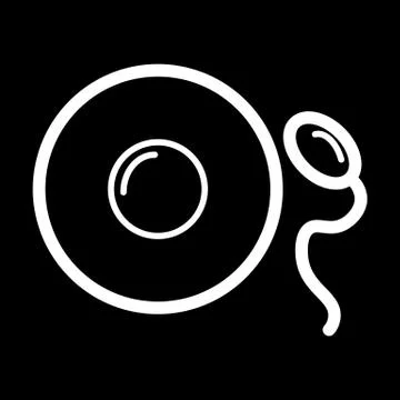 Sperm and egg vector icon. Black and white fertilization llustration. Outline Ilustración de archivo