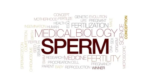 Sperm animated word cloud, text design animation. Kinetic typography. Stock Footage 77445559