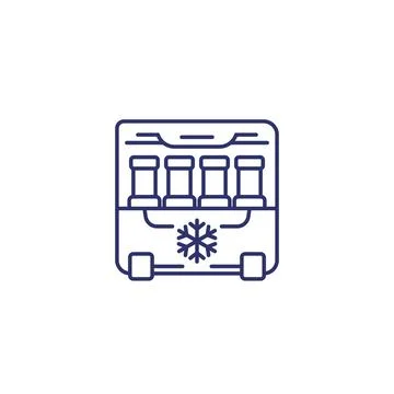 Sperm bank, semen samples line icon, vector Stock Illustration
