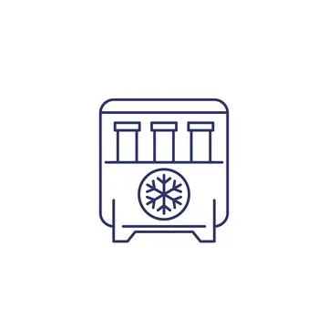 Sperm bank, semen samples line icon on white Stock Illustration