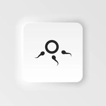 Sperm. Bioengineering neumorphic style vector icon. Biotechnology for health Stock-Illustration