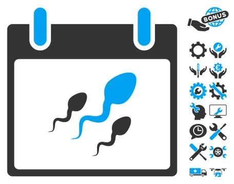 Sperm Calendar Day Vector Icon With Bonus Illustrazione stock