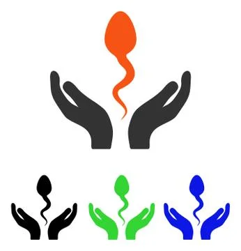 Sperm Care Hands Flat Vector Icon 库存插图