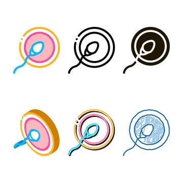 Sperm cell egg icon concepts vector outline Stock Illustration
