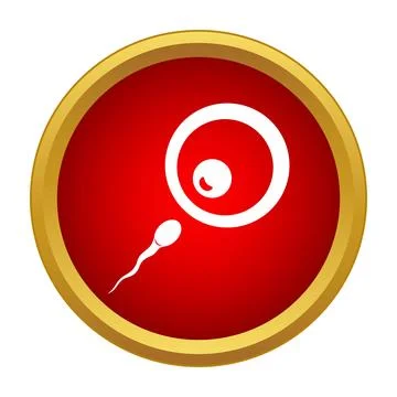 Sperm cell fertilizing human egg cell concept Stock Illustration