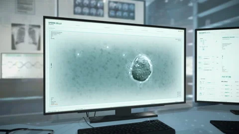 Sperm Cells Life Cycle Studied By Advanced Biotechnology On A Molecular Level Stock Footage 220473543