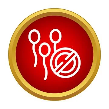 Sperm cells with no entry sign icon Stock Illustration