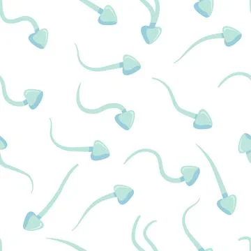 Sperm cells seamless pattern background. Semen vector illustration. Fertility Stock Illustration