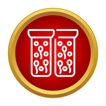 Sperm cells in test tubes icon for fertility 스톡 일러스트