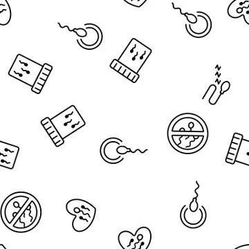 Sperm Cells Vector Seamless Pattern Stock Illustration