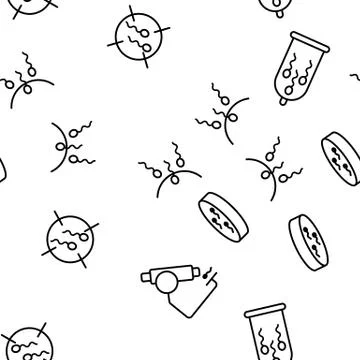 Sperm Cells Vector Seamless Pattern Stock Illustration
