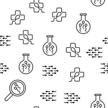 Sperm Cells Vector Seamless Pattern Stock Illustration