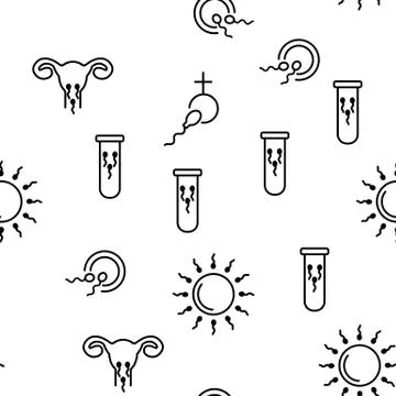 Sperm Cells Vector Seamless Pattern Stock Illustration