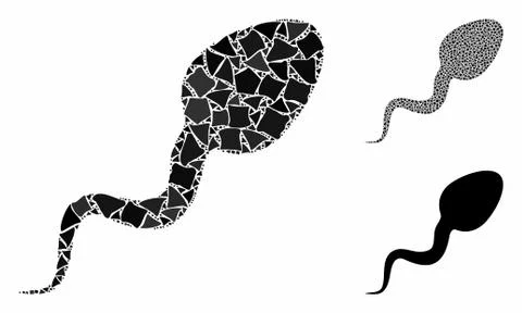 Sperm Composition Icon of Irregular Items Stock Illustration