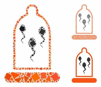 Sperm in condom Mosaic Icon of Bumpy Pieces Stock-Illustration
