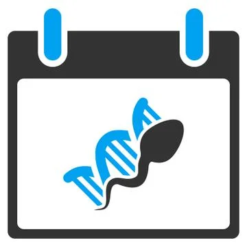 Sperm DNA Replication Calendar Day Vector Toolbar Icon Illustration