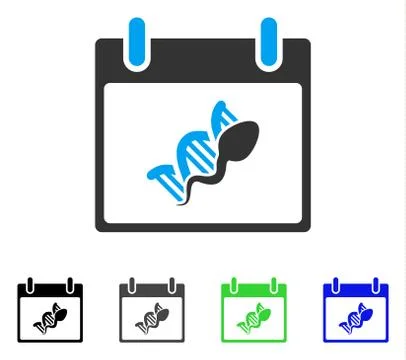 Sperm DNA Replication Calendar Day Flat Icon イラスト素材
