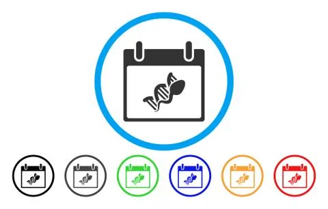 Sperm DNA Replication Calendar Day Rounded Icon Illustration