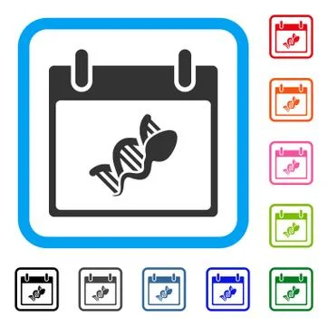 Sperm DNA Replication Calendar Day Framed Icon Illustration