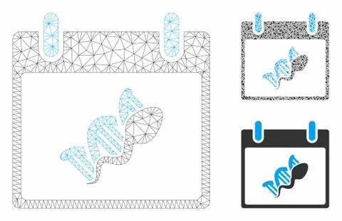 Sperm DNA Replication Calendar Day Vector Mesh Network Model and Triangle Mosaic Illustration
