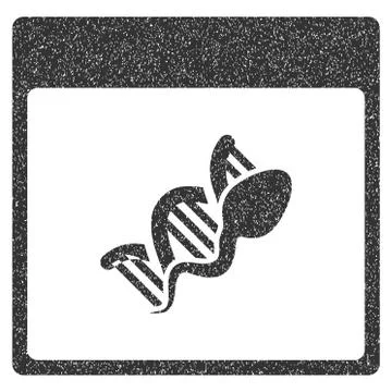 Sperm DNA Replication Calendar Page Grainy Texture Icon Stock Illustration