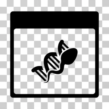 Sperm DNA Replication Calendar Page Vector Icon Illustration