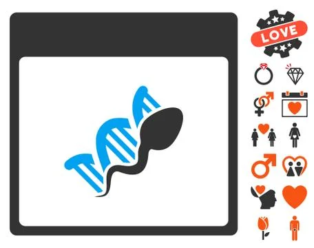 Sperm DNA Replication Calendar Page Icon With Bonus Illustration